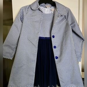Sweet Heart Rose 2pc Navy/White Dress Set